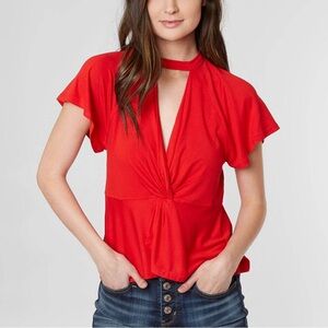 Free People 'Just a Twist' Tee Top Women's Size XSmall Red